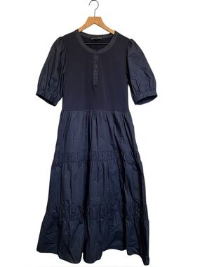 English Factory navy tiered midi dress size large
